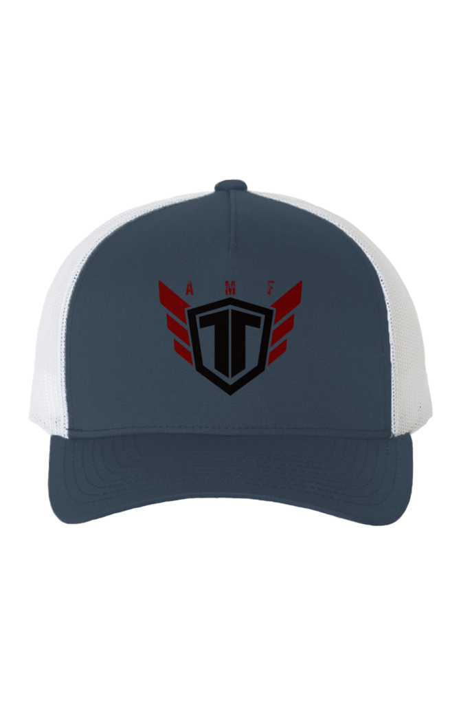 White Mesh Five-Panel Retro Trucker Cap